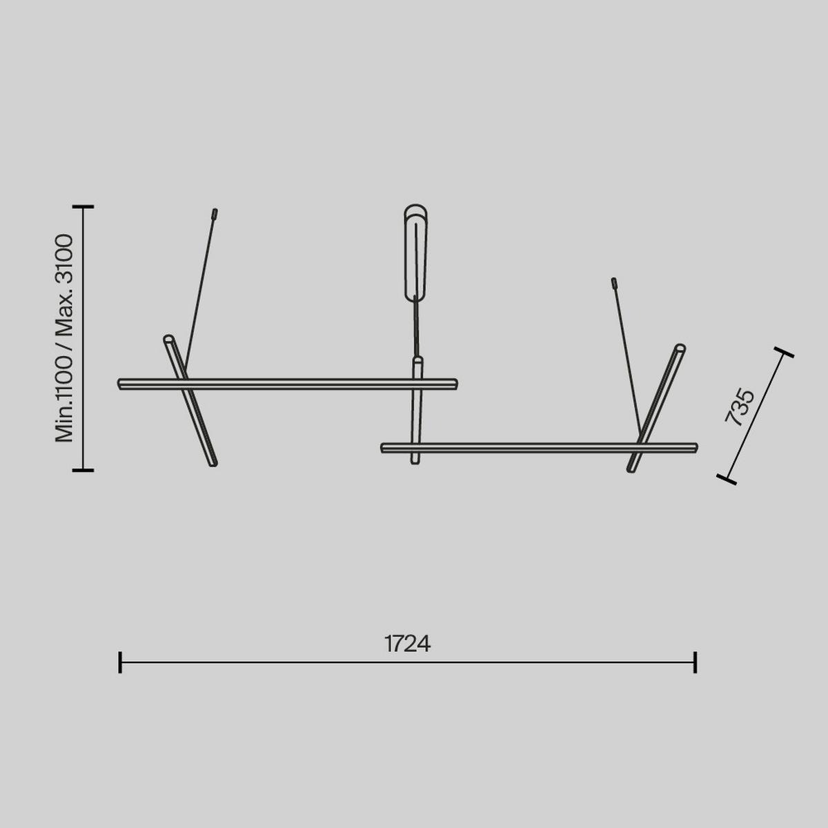 Pendelleuchte Mod278pl-L86g3k1 - Weiss, Design, Kunststoff (172,4/310/73,5cm) - MAYTONI