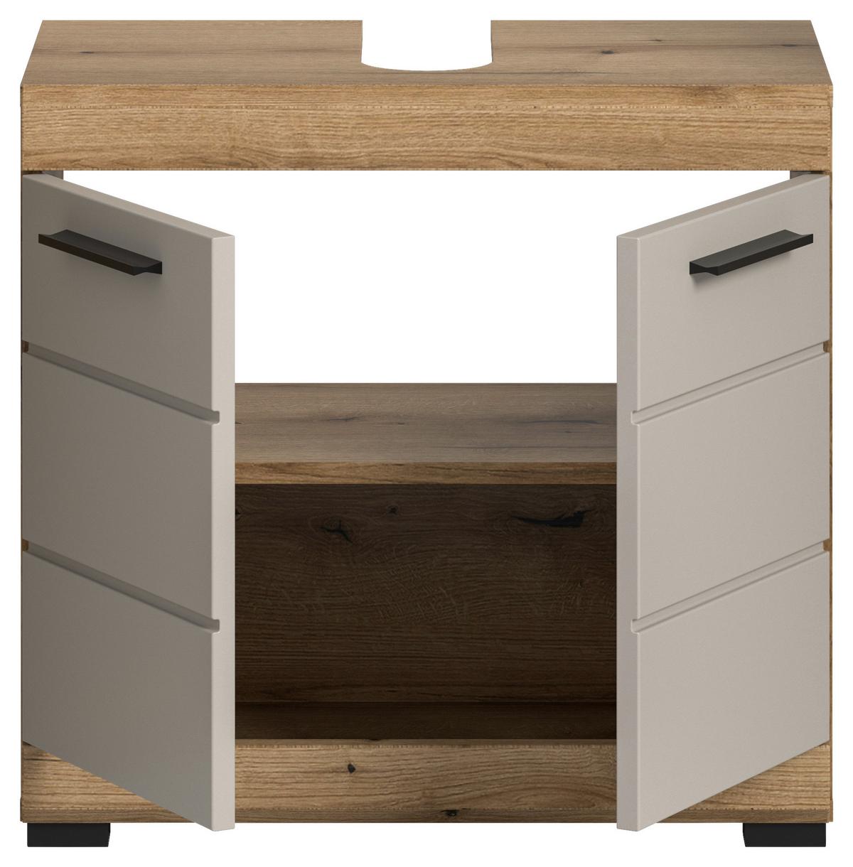 Waschbeckenunterschrank Scout ca. 60x56x34 cm Kaschmir - Kaschmir/Schwarz, MODERN, Holzwerkstoff/Kunststoff (60/56/34cm) - MID.YOU