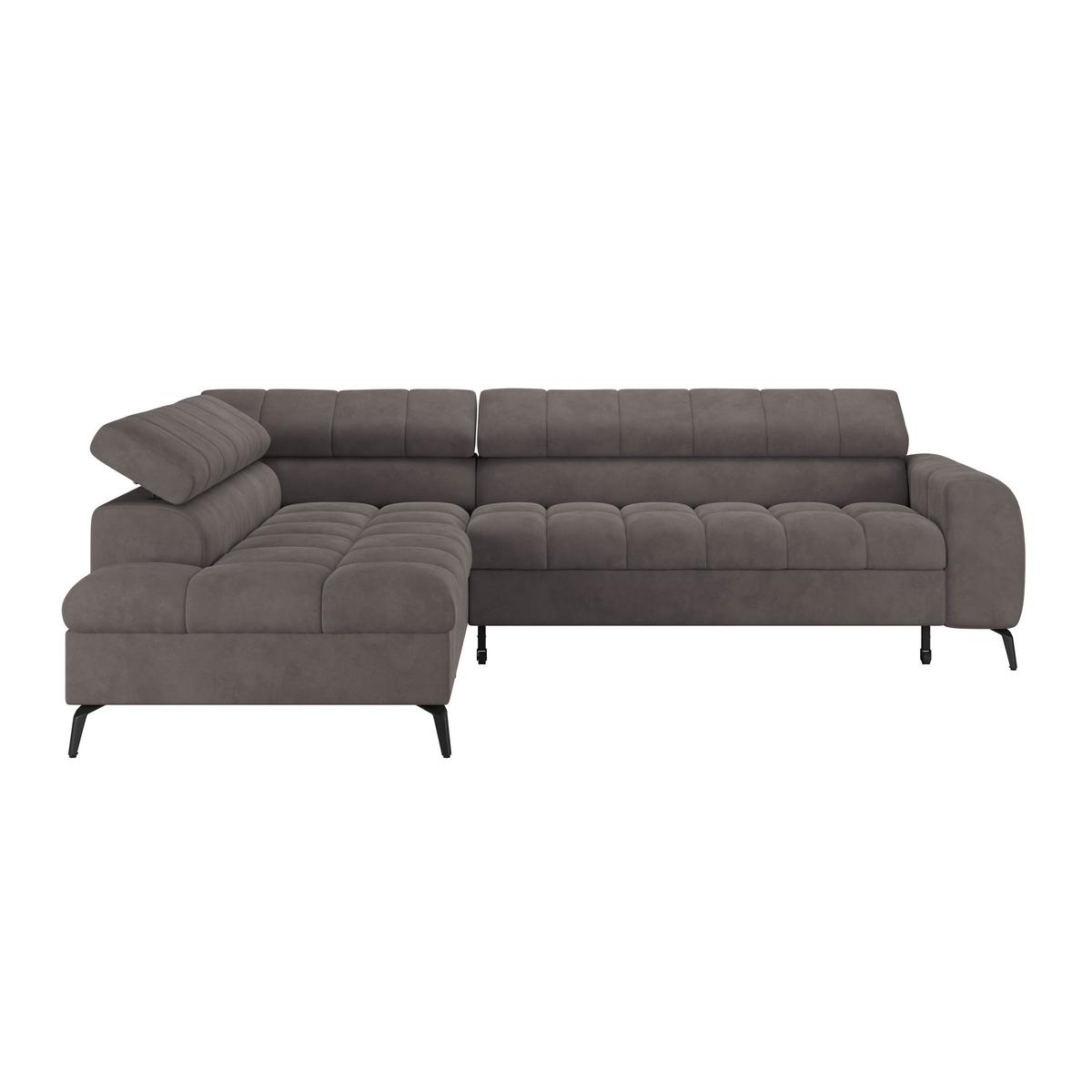 Kutna Garnitura Volf - boje grafita/tamno siva, Trend, tekstil/metal (203/261cm)