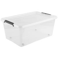 Box mit Deckel Bruno in Schwarz/Transparent ca. 40l - Transparent/Schwarz, Konventionell, Kunststoff (58/39/26cm) - Based