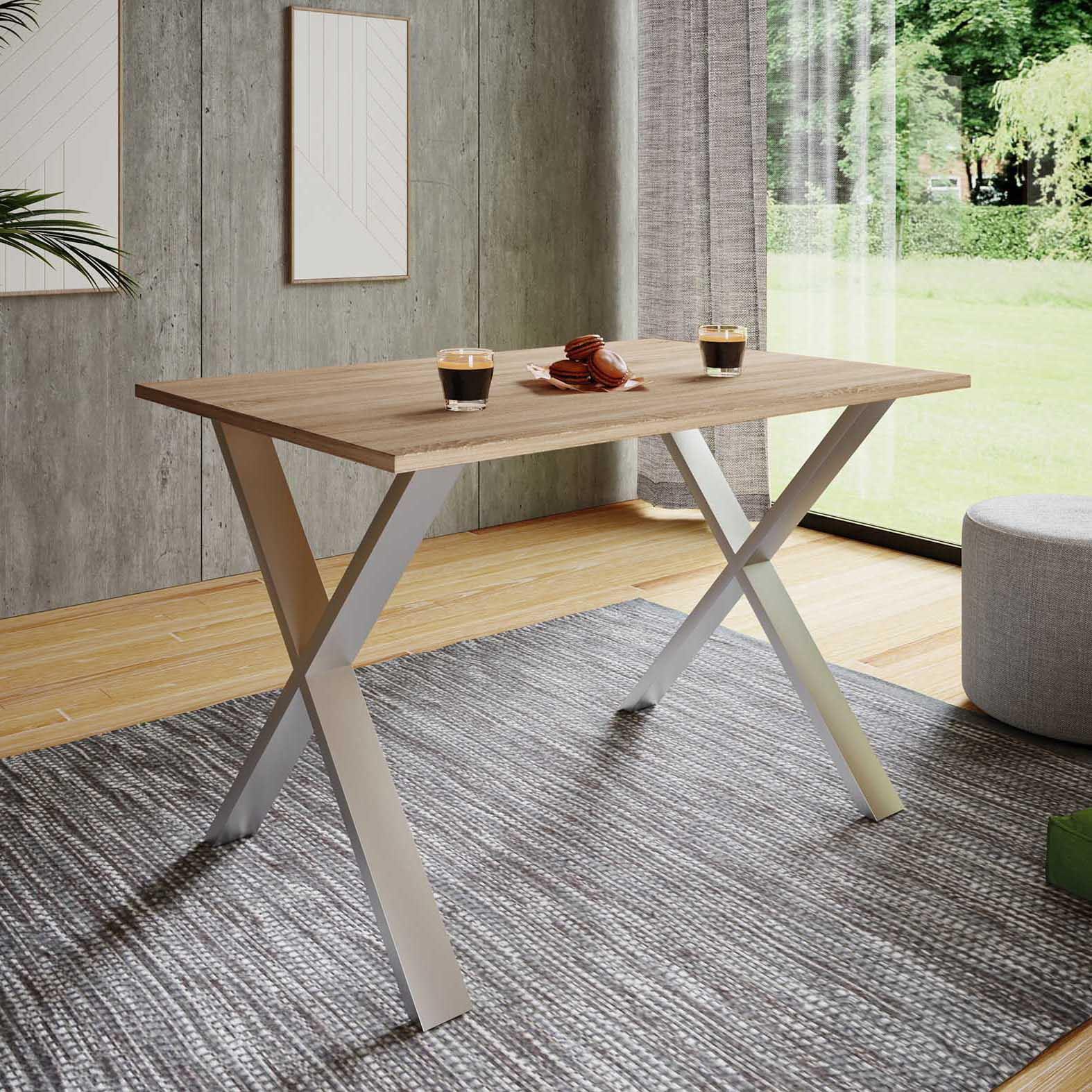Jedilna Miza Xona, Hrast, Srebrna - srebrne barve/hrast sonoma, Basics, leseni material (110/80/76cm) - MID.YOU