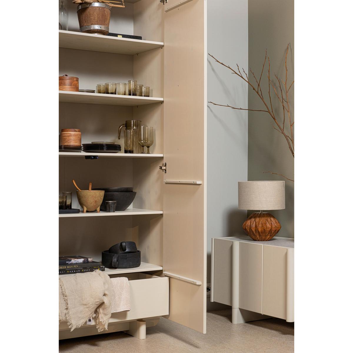 Garderobenschrank Basu Grauweiß B: 101 cm - Grauweiß, Design, Holz (101/210/46cm) - Livetastic