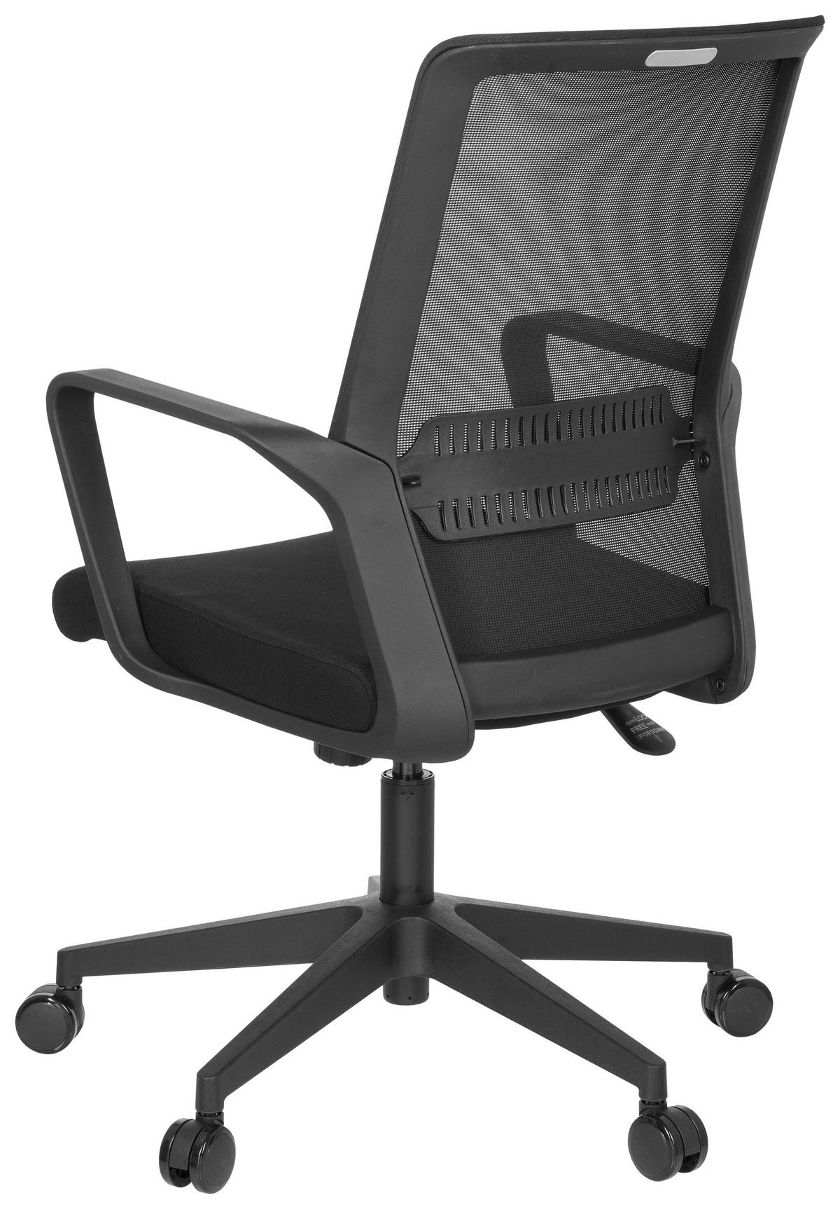 Pisarniški Stol Preston, Črna - črna, Basics, umetna masa/tekstil (58/110/52cm) - MID.YOU
