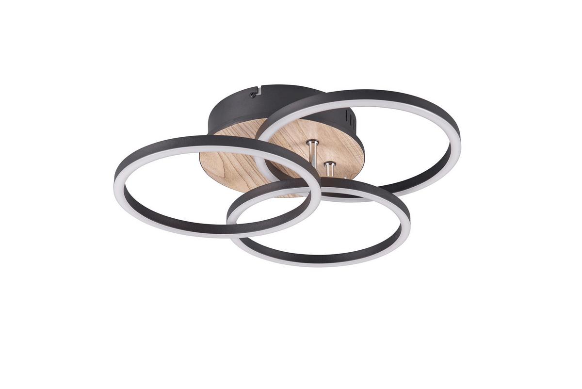 LED-Deckenleuchte Circle Braun max. 27 Watt - Braun, Design, Kunststoff (44/44/9,5cm)