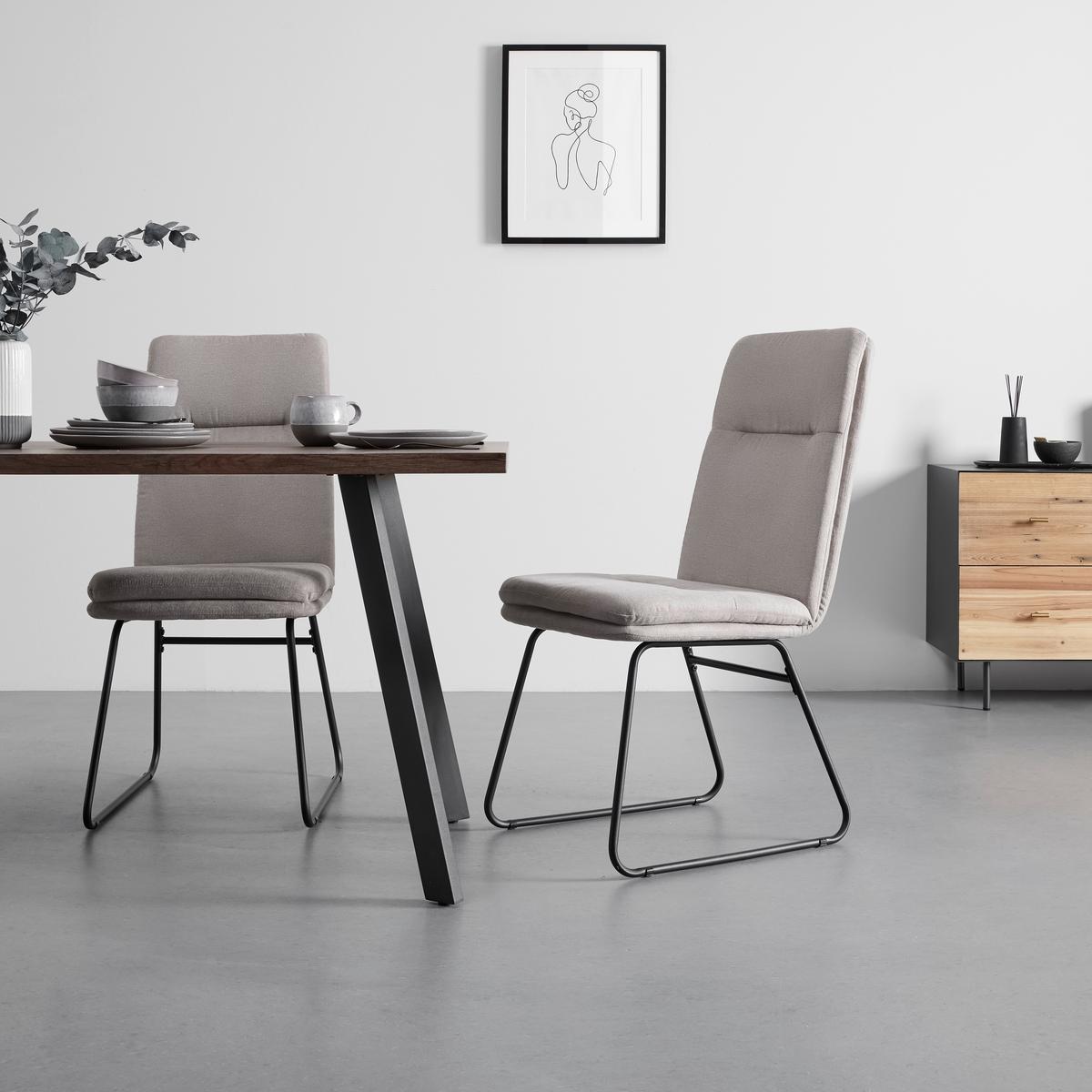 ZESTAW KRZESEŁ LEO - czarny/taupe, Modern, metal/tkanina (49/99/68cm) - Bessagi Home