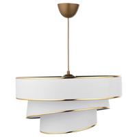 LAMPA WISZĄCA COUPER - biały/kolor złoty, Konventionell, tworzywo sztuczne/metal (40/72cm)