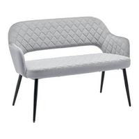 Sitzbank Isabella Grau Samt Gepolstert - Schwarz/Grau, MODERN, Holz/Textil (112/78/62cm) - Bessagi Home