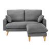 HÖRNSOFFA ILLA - mörkgrå/bokfärgad, Modern, trä/textil (154/155cm) - Bessagi Home