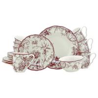 SERVICIU DE MASĂ COMPLET 24777 ADELAIDE ROT KOMBI - alb/bordo, Basics, ceramică - Creatable