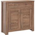 Schuhschrank in Dunkelbraun - Akaziefarben/Nickelfarben, LIFESTYLE, Holzwerkstoff/Metall (100/100/40cm) - MÖMAX modern living