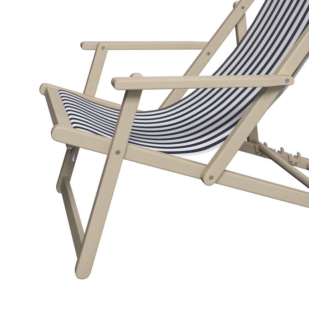 Gartenstuhl Lignano Akaziefarben ca. 102x88x63cm - Dunkelblau/Akaziefarben, Natur, Holz/Textil (102/88/63cm) - Mömax