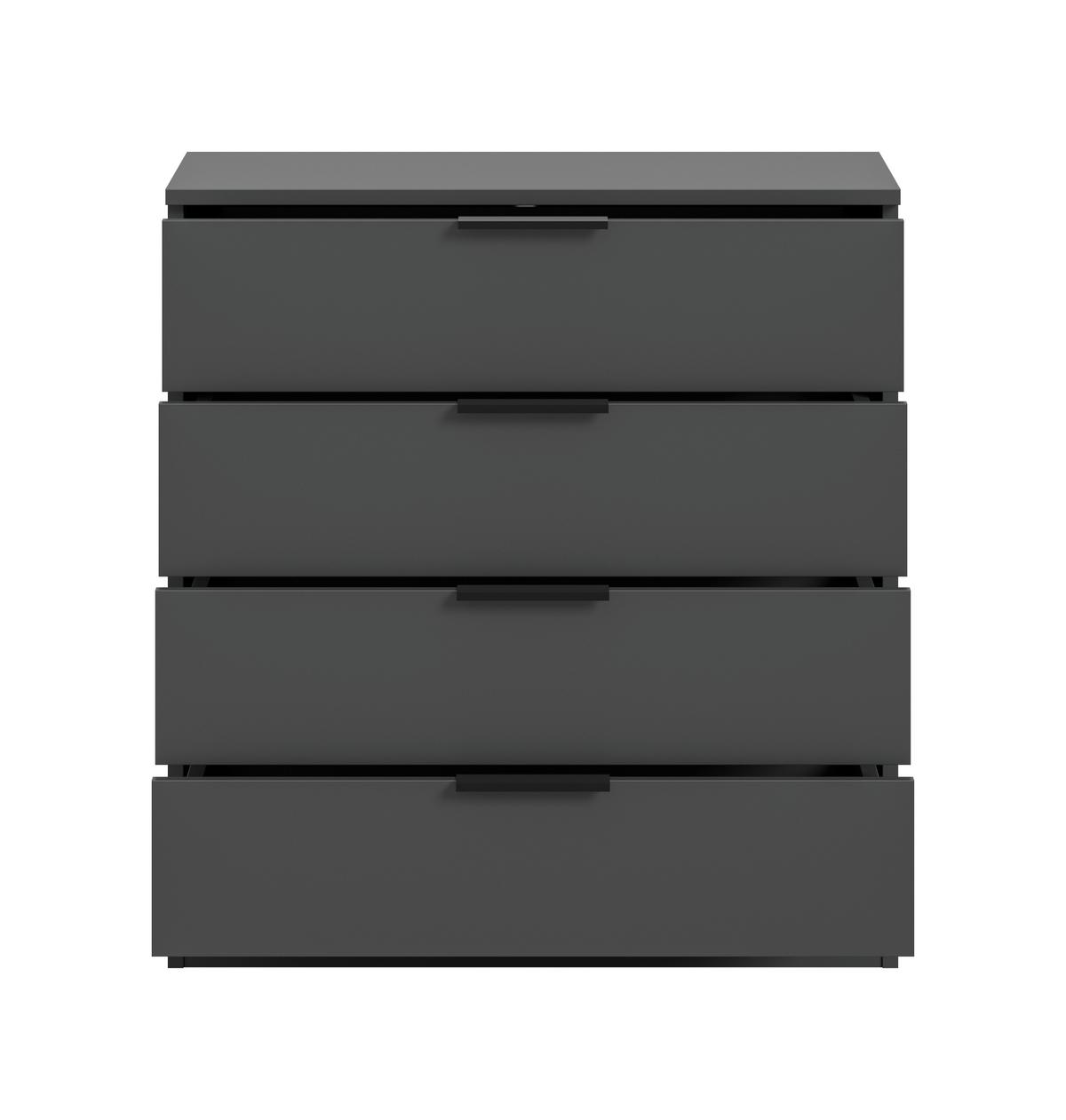 Kommode Kopenhagen Anthrazit - Anthrazit/Schwarz, Design, Holzwerkstoff/Kunststoff (74/80/35cm) - Livetastic