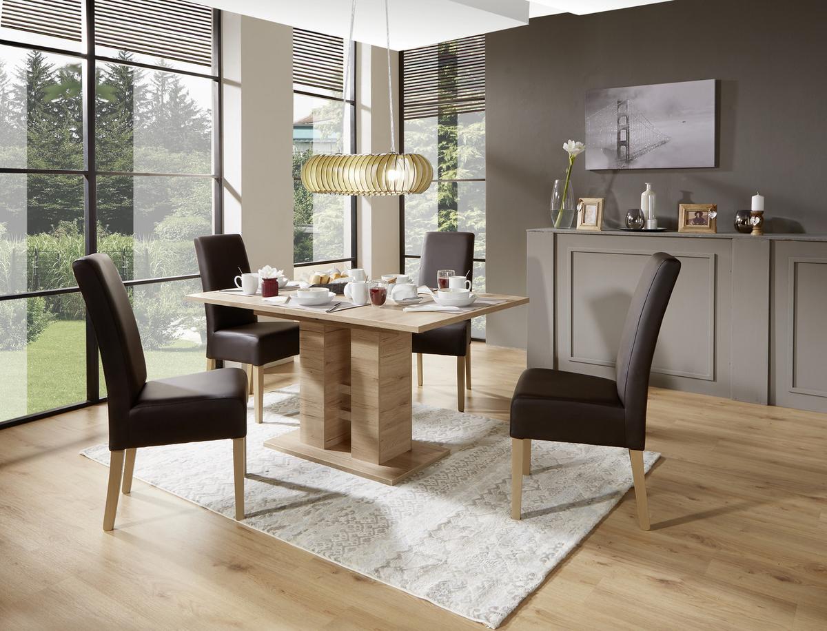 Raztegljiva Miza Helena, Barva Hrasta, 140-220 X 90 Cm - barve hrasta, Konvencionalno, leseni material (140-220/76/90cm) - Mömax