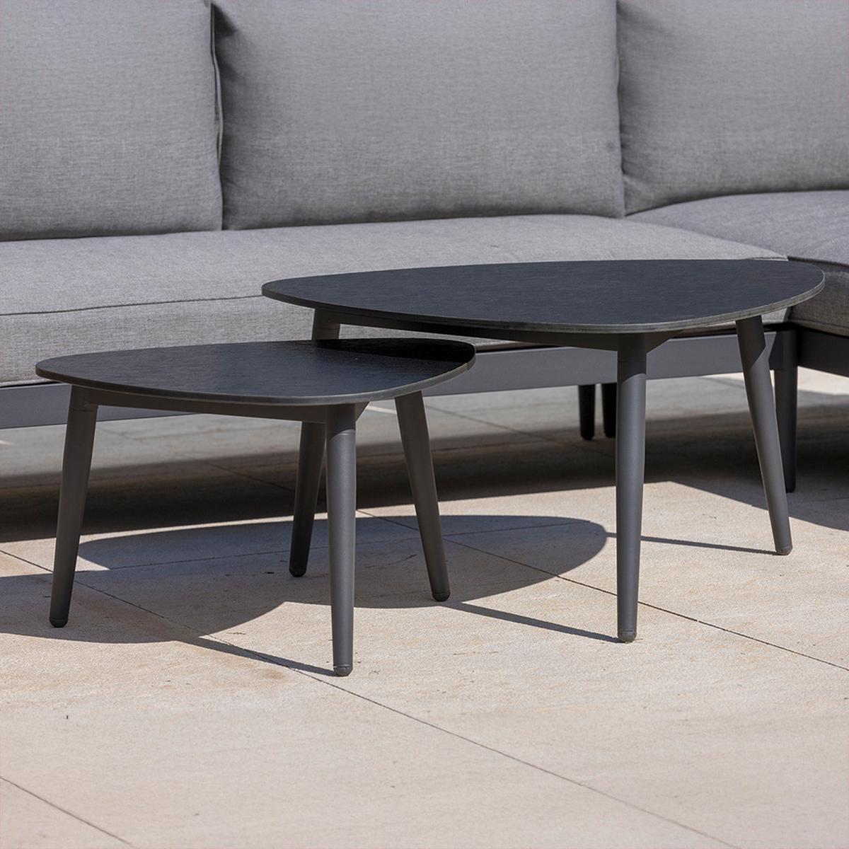 Gartenbeistelltisch July Dunkelgrau ca. 80x42x77,5cm - Dunkelgrau, MODERN, Karton/Metall (80/42/77,5cm)