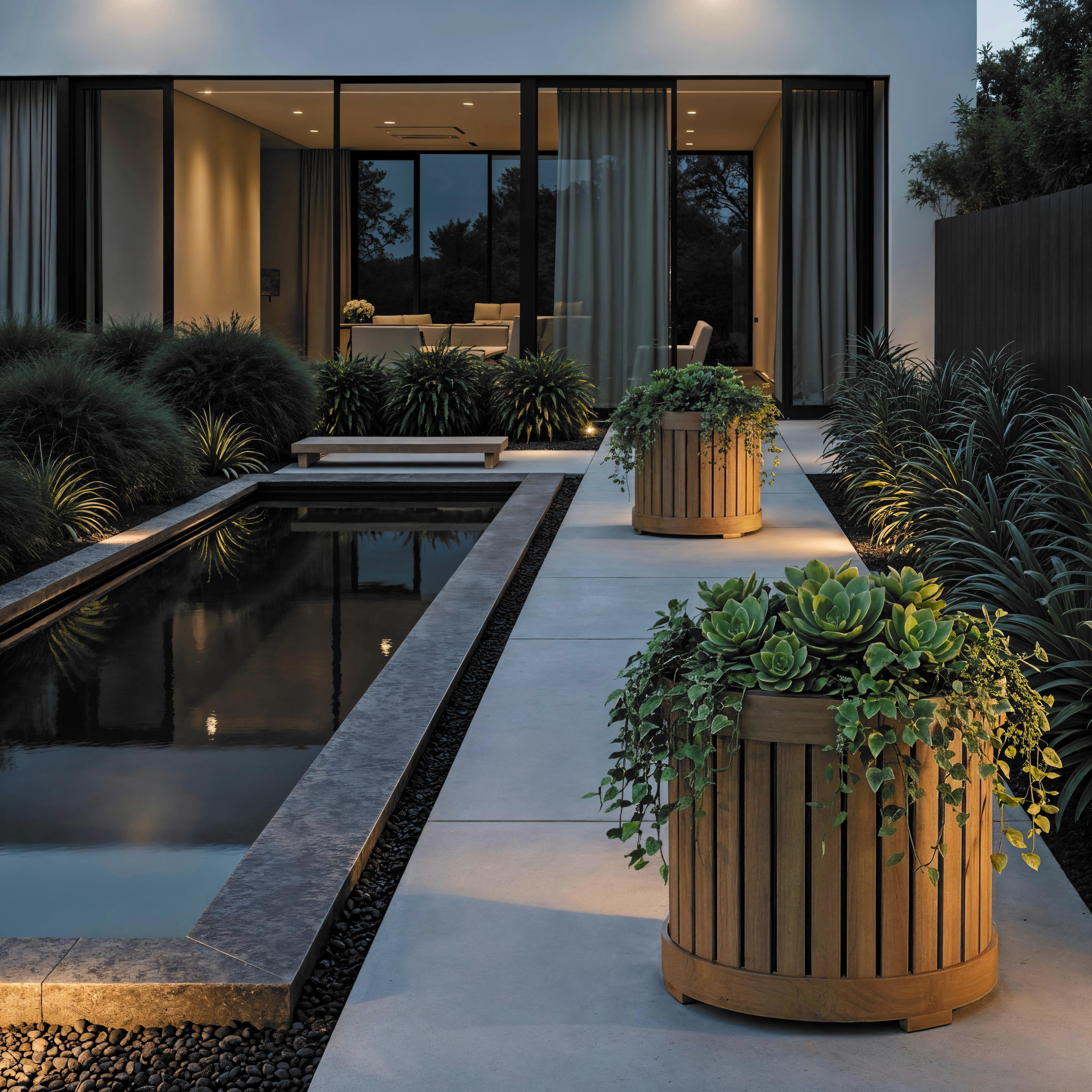 Hochbeet Marlo Echtholz massiv Ø 48 cm - MODERN (48/44/48cm) - Bessagi Garden