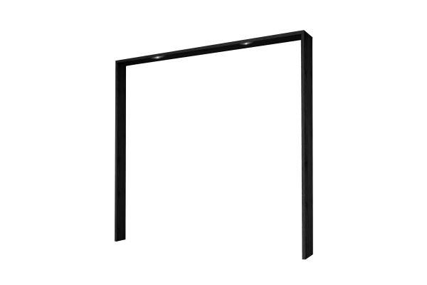 Díszkeret Fekete Világítással Bellevue - tölgyfa színű/fekete, Lifestyle, faalapú anyag (281/215,1/23,8cm)