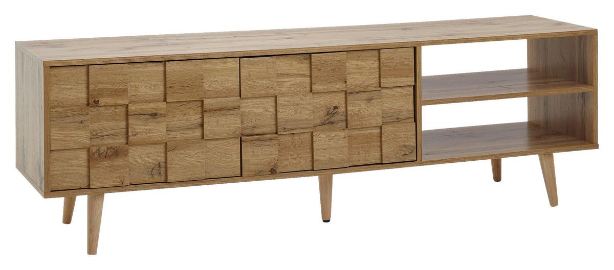 Nizka Omarica Wohnling - rjava, Moderno, leseni material/les (160/51/40cm) - MID.YOU