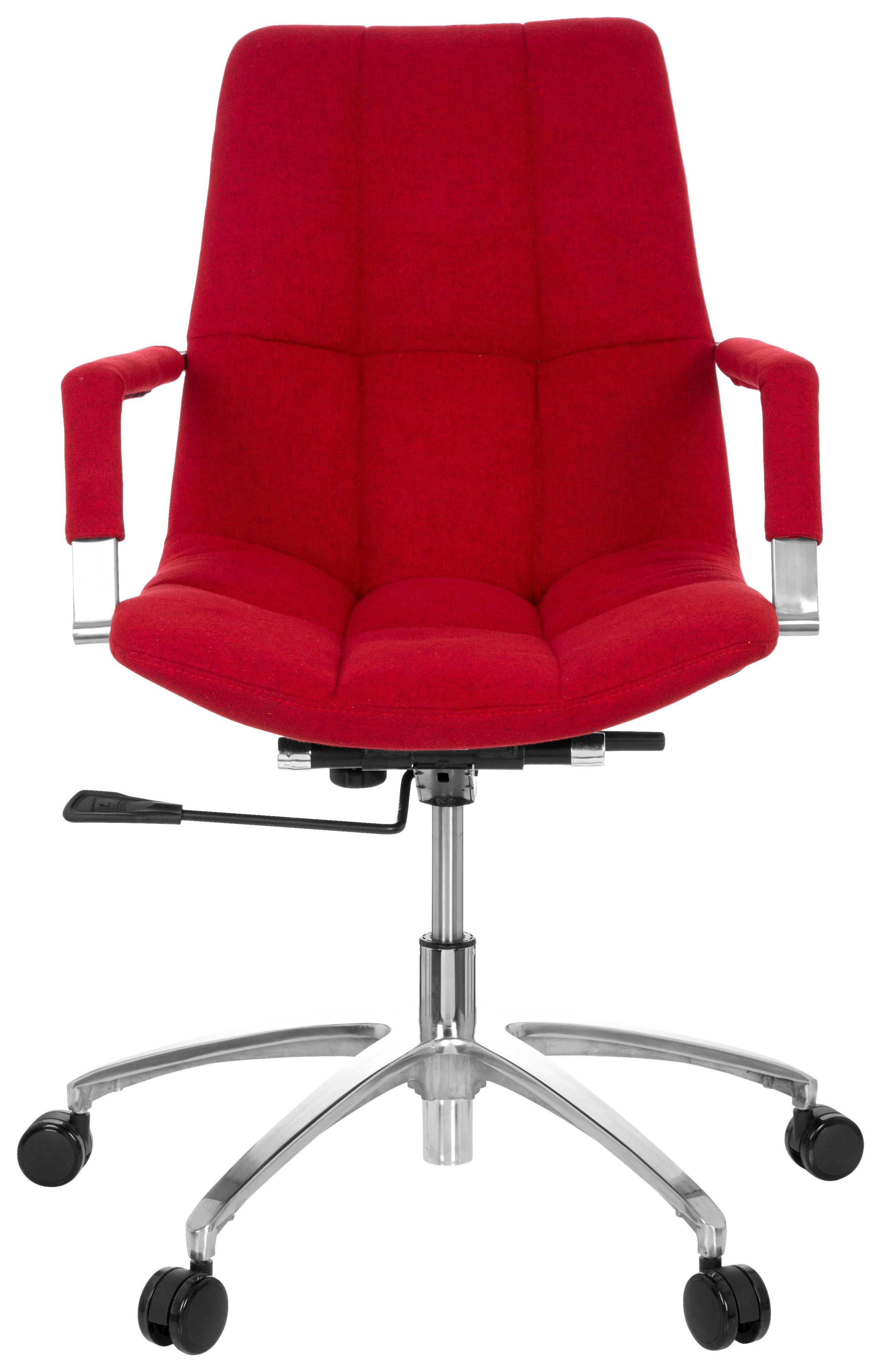 Pisarniški Stol Saranto, Rdeča, Z Dekorativno Blazino - rdeča/srebrne barve, Moderno, kovina/umetna masa (58/102/60cm) - MID.YOU