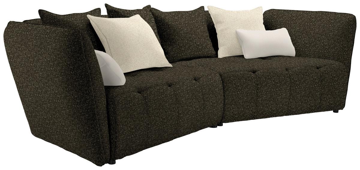 Canapea Boxspring SOFI - verde închis/crem, Modern, textil (294/93/152cm) - Premium Living