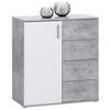 Komoda Ina 02, Siva, Bela - bela/barve aluminija, Moderno, umetna masa/leseni material (88,2/94,8/38,3cm) - Mömax