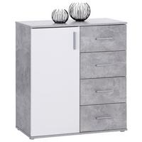 Komoda Ina 02, Siva, Bela - bela/barve aluminija, Moderno, umetna masa/leseni material (88,2/94,8/38,3cm) - Mömax