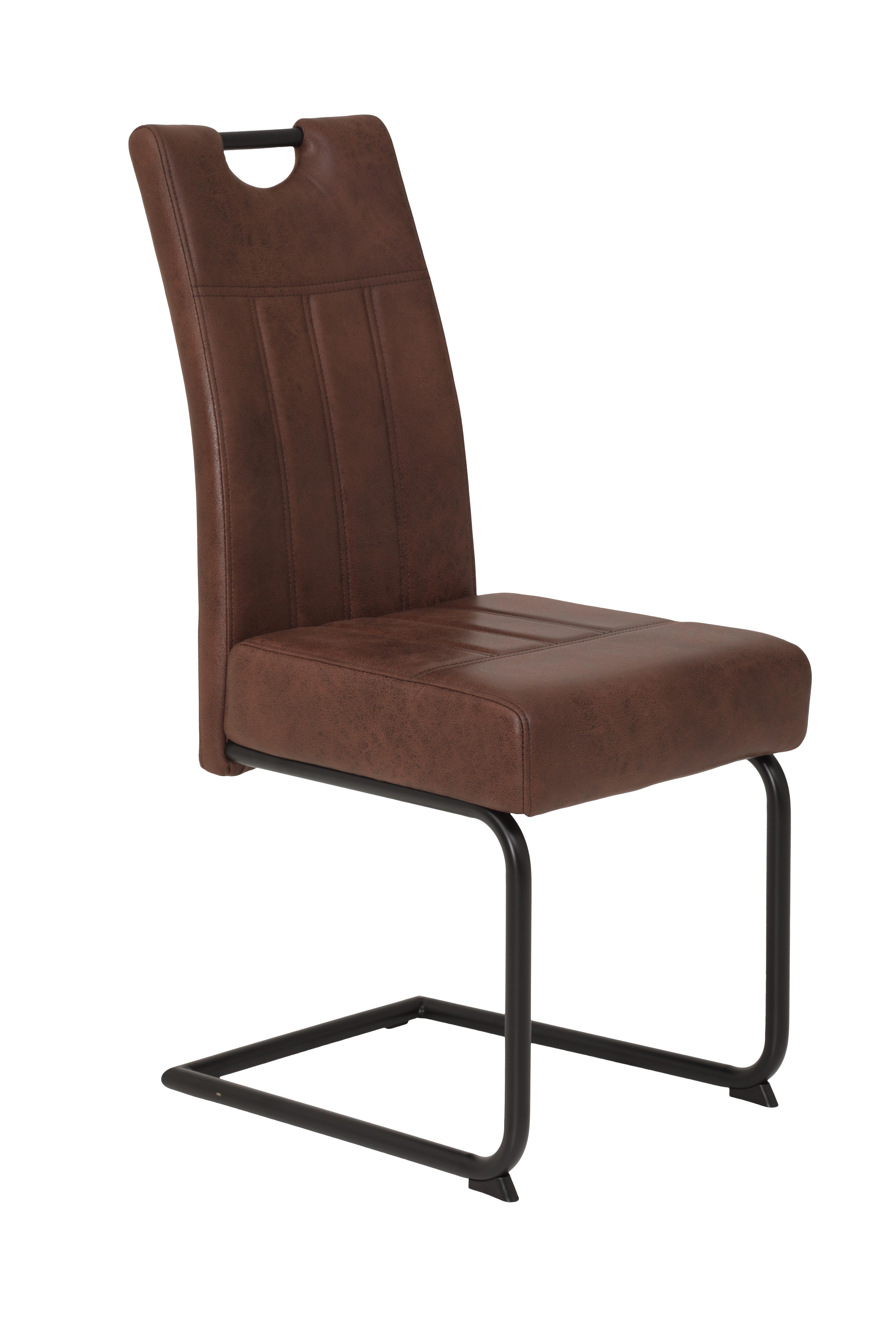 Schwingstuhl-Set Betty S 2er-Set ca. 43x99 cm Braun - Schwarz/Braun, MODERN, Textil/Metall (43/61/99cm) - MID.YOU
