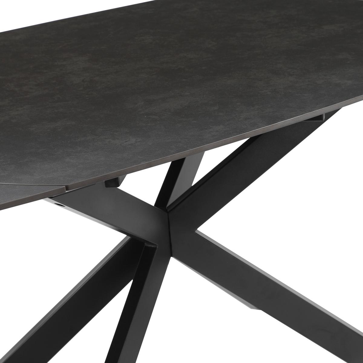Raztegljiva Miza Senna, Temno Siva, 120-180x90 - siva/črna, Moderno, kamen/kovina (120-180/90/75.5-79cm) - P & B
