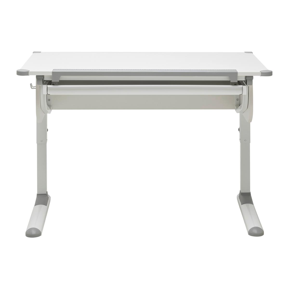 Schreibtisch Studare Grau/Weiss - Weiss/Grau, Konventionell, Holzwerkstoff/Metall (110/55-78/68cm) - Mömax