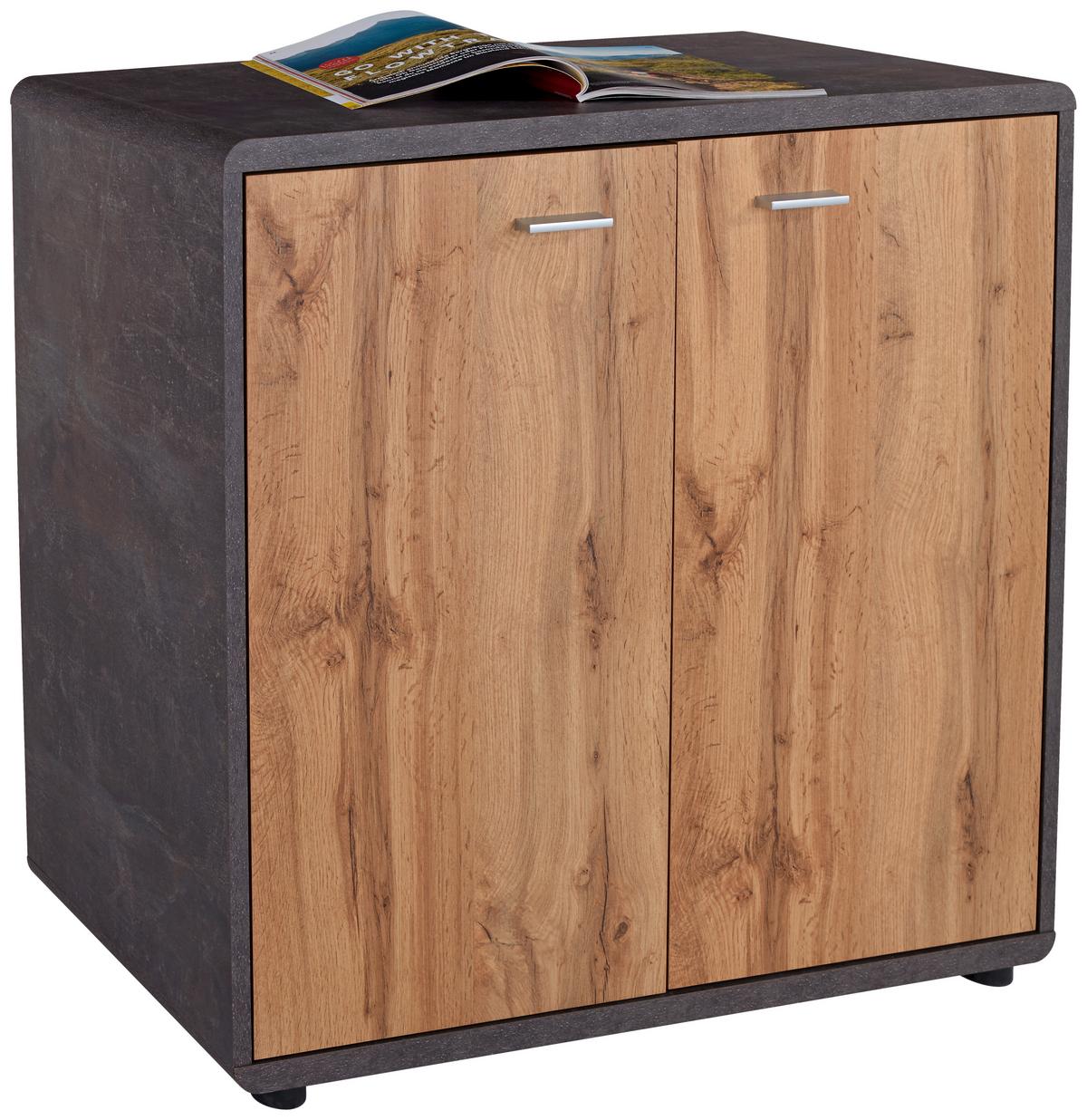 Komoda Fontana New Ftk01 - boje hrasta/tamno siva, Moderno, drvni materijal/plastika (89,2/87,2/40cm) - Modern Living