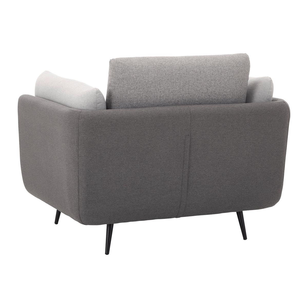 Sessel Genesis Grau Webstoff - Schwarz/Grau, MODERN, Holz/Textil (112/65/91cm) - Bessagi Home