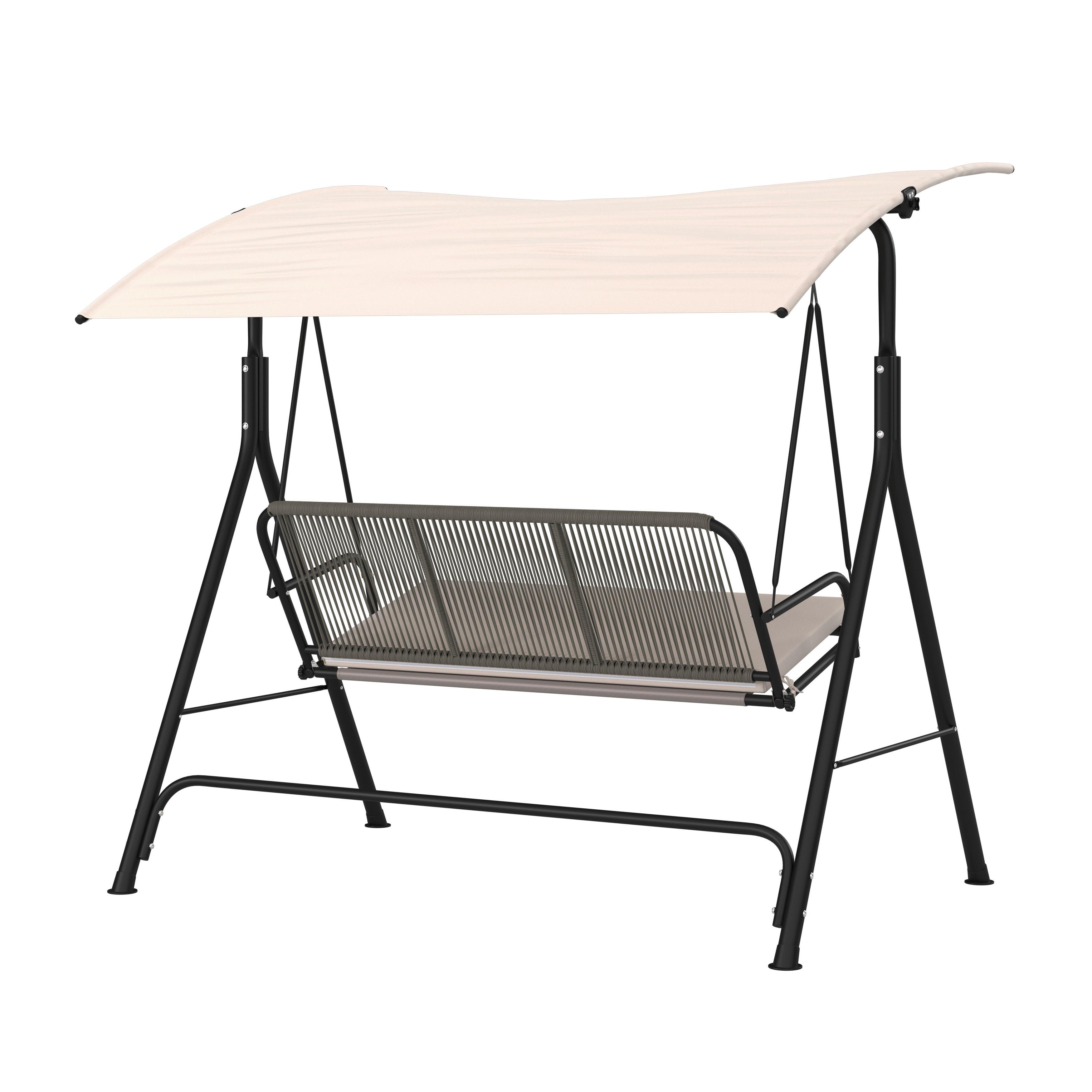 HAMMOCK SAVANNA - ljusgrå/svart, Modern, metall/textil (170/162/120cm) - Bessagi Garden