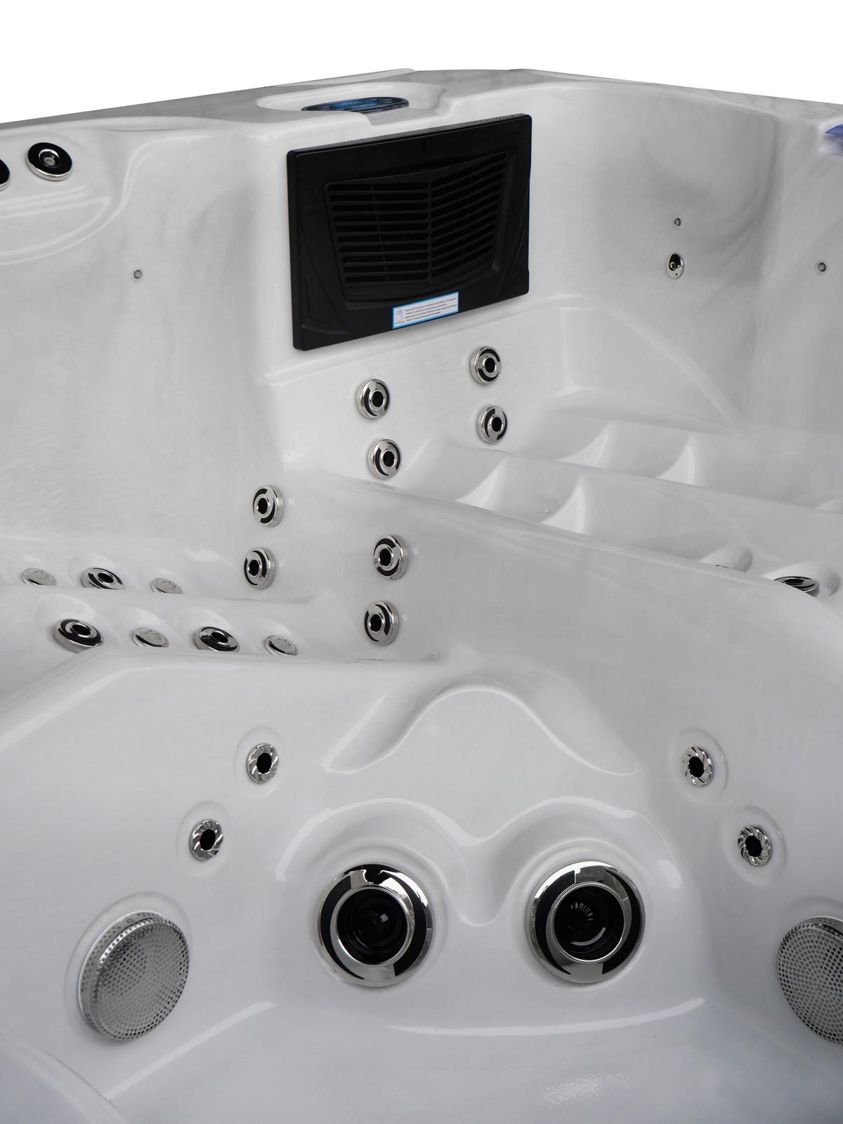 Whirlpool Capri Grauweiß ca. 210x160x90cm - Grauweiß, KONVENTIONELL, Kunststoff (210/160/90cm) - Sanotechnik