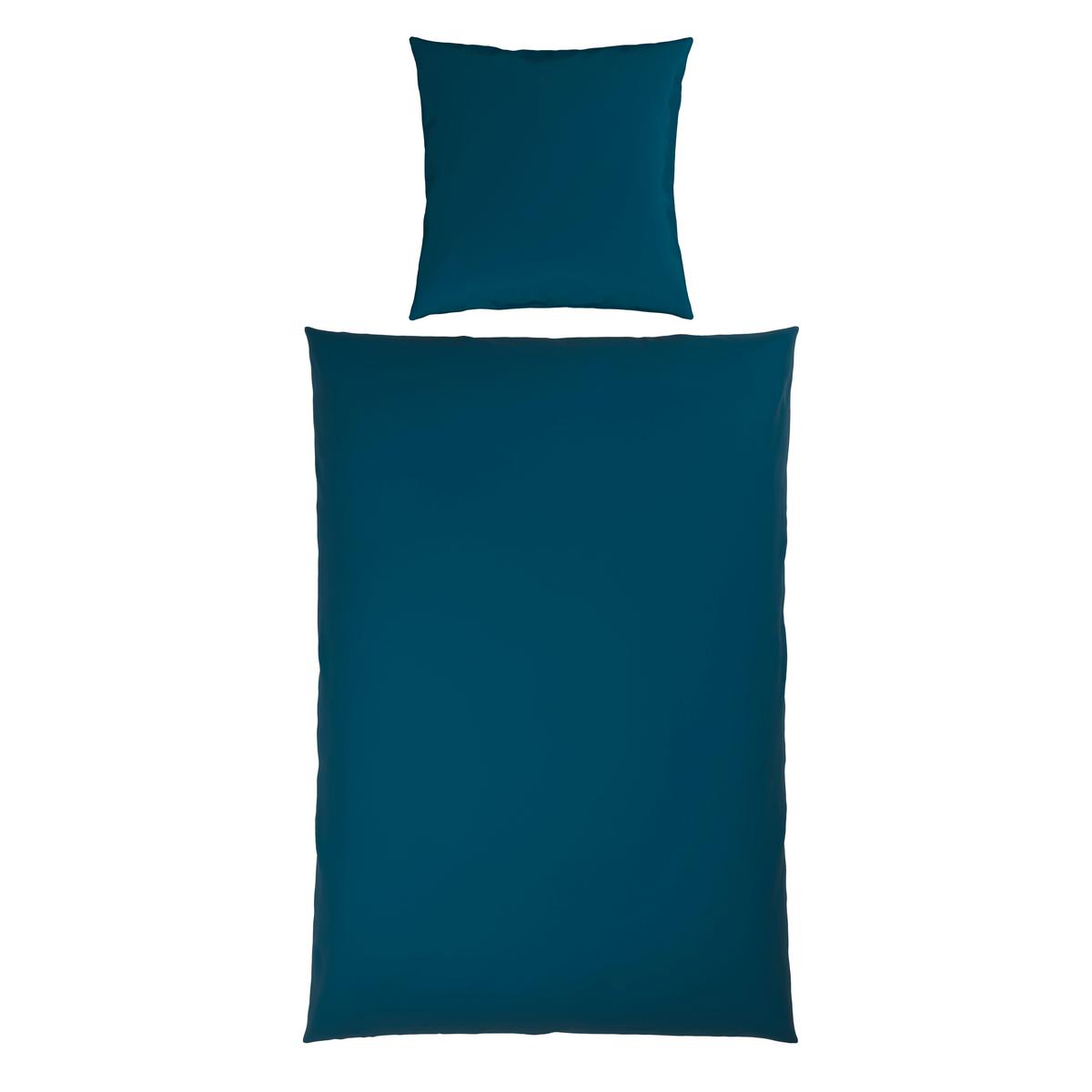Bettwäsche Xenia Uni Blau ca. 135x200cm - Blau, MODERN, Textil (135/200cm) - Premium Living