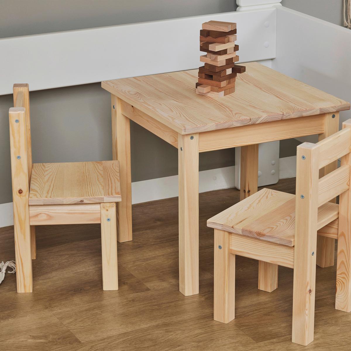 Kindersitzgruppe MADS Naturarben Kiefer teilmassiv - Naturfarben/Kieferfarben, MODERN, Holz - MID.YOU