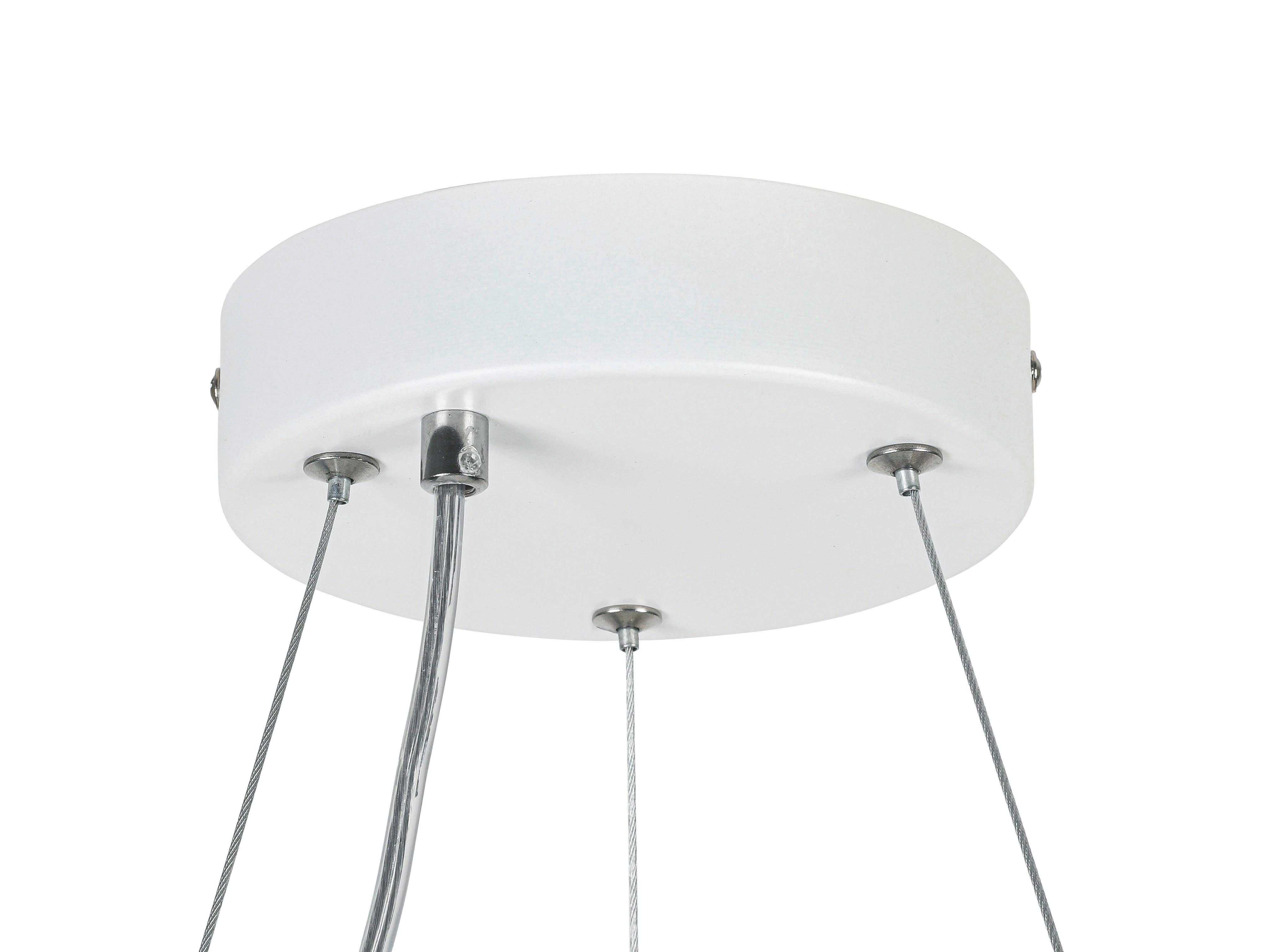 LED-HÄNGLAMPA SANDL - vit/kromfärg, Modern, metall/plast (60/60/120cm) - Mömax