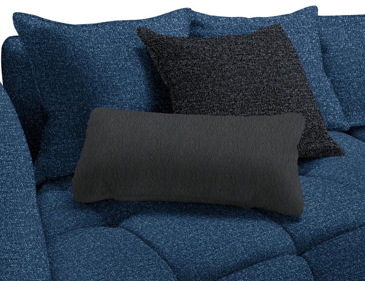 Boxspringsofa Sofi Dunkelblau - Dunkelgrau/Schwarz, MODERN, Textil (294/93/152cm) - Premium Living