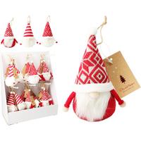 Decorațiune de agățat cca. 13 cm Gnom - alb/roșu, Basics, plastic/textil (7/13cm)