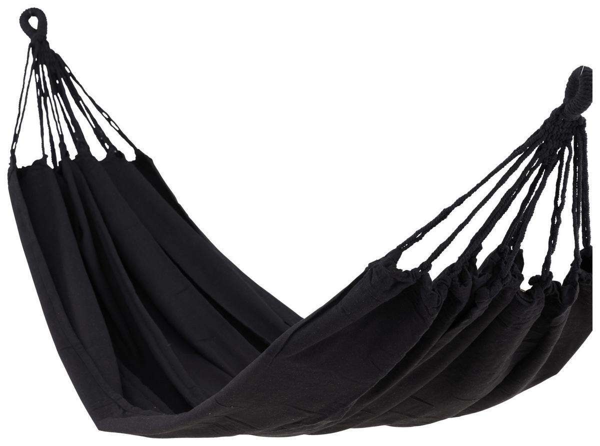 Hängematte Hedvig ca. 150x200 cm Schwarz - Schwarz, KONVENTIONELL, Kunststoff (150/1/200cm) - Gardenson