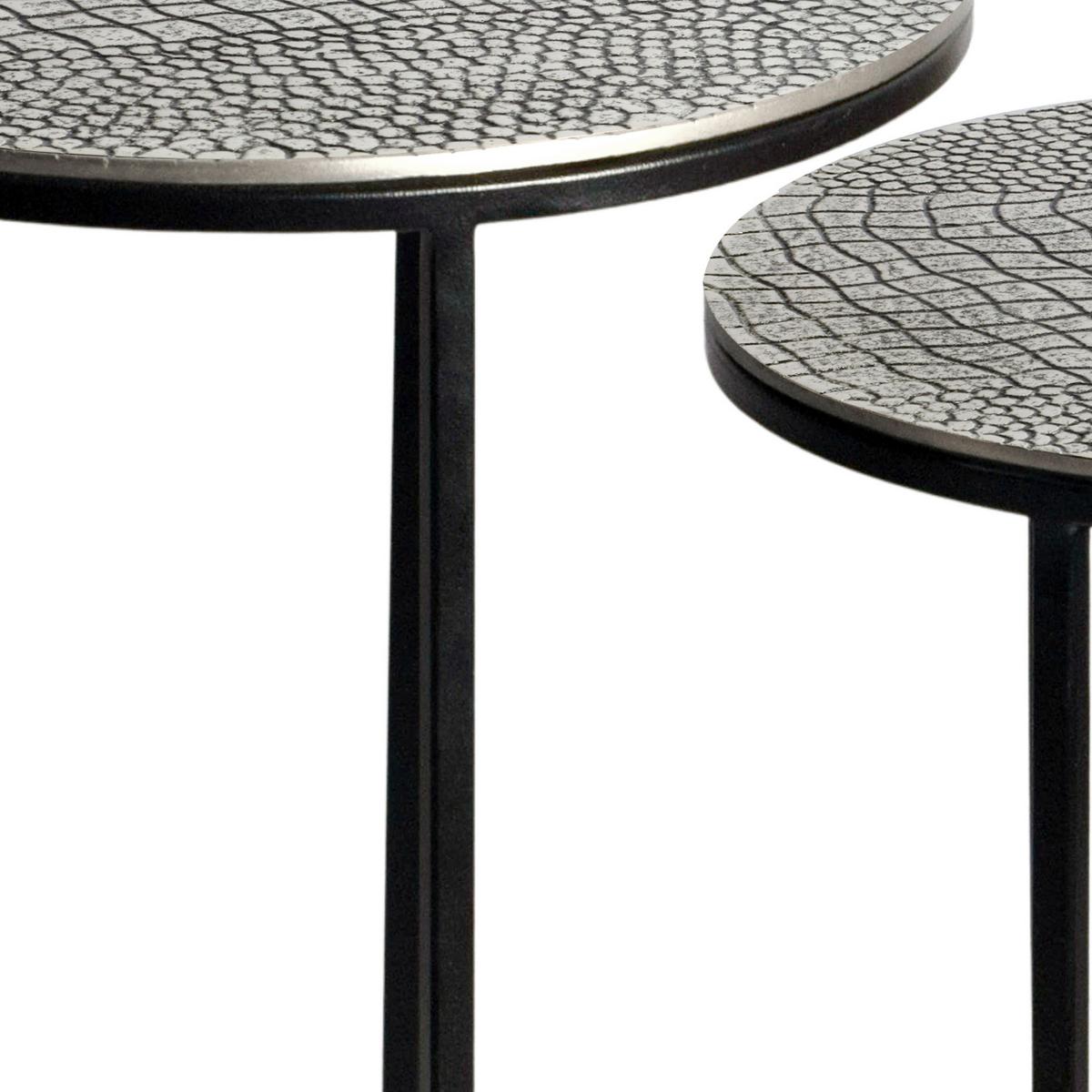 Satztisch Wl7.347 - Silberfarben/Schwarz, Design, Metall (40/40/48cm) - Livetastic