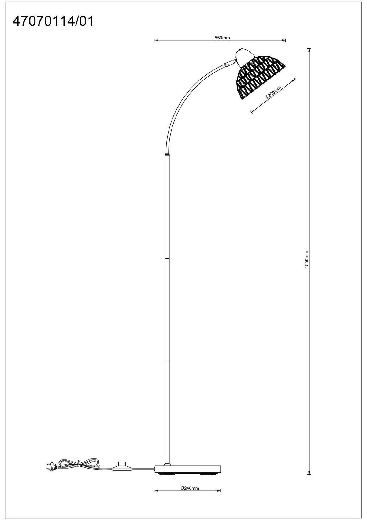 LAMPA STOJĄCA MIEKE - czarny, Trend, metal/papier (55/24/155cm) - Novel