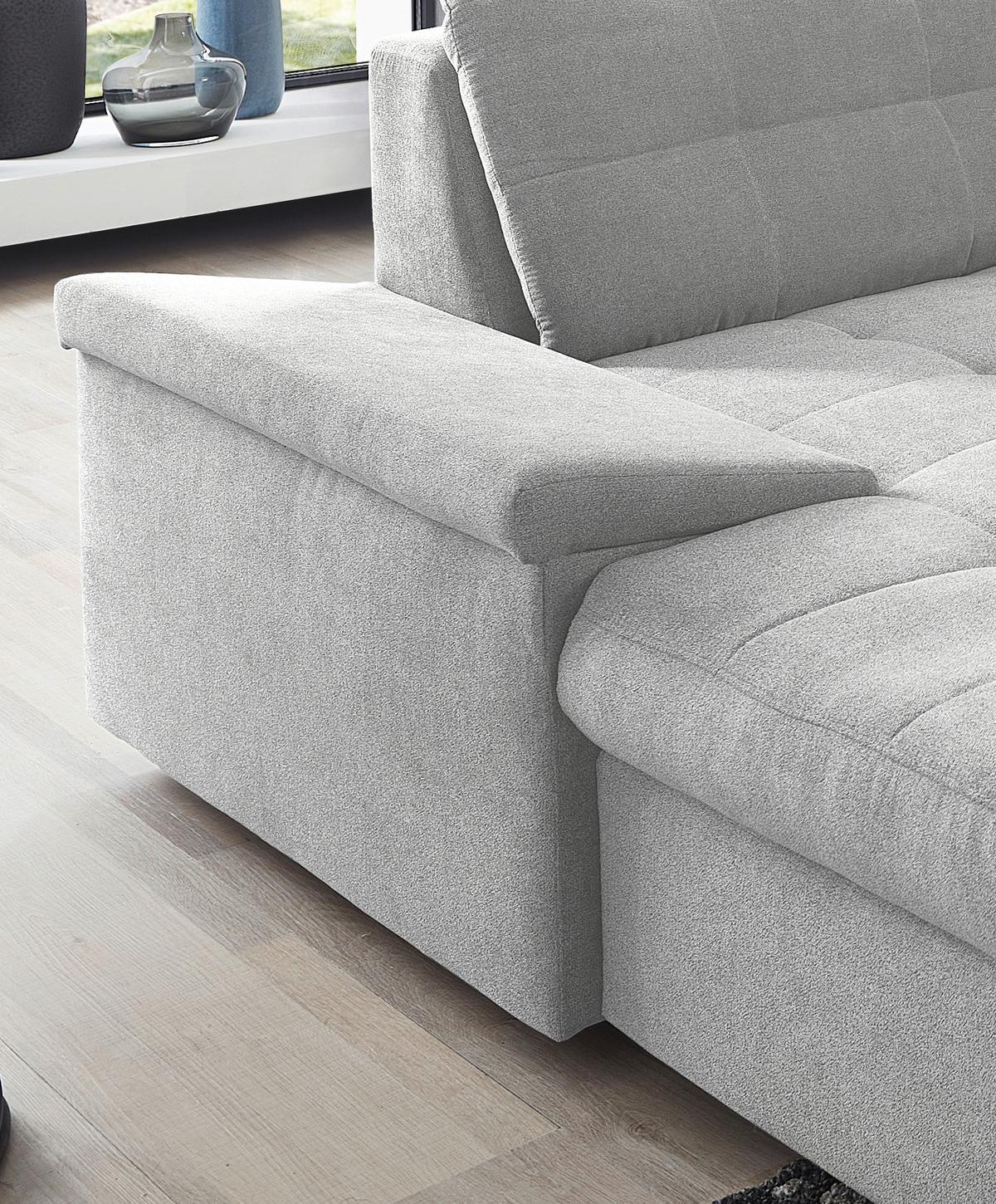 Wohnlandschaft Zira Silberfarben Nylon/Mikrofaser - Chromfarben/Silberfarben, Design, Kunststoff/Textil (169/330/212cm) - Livetastic