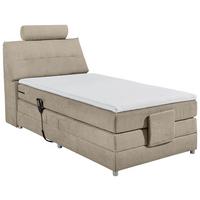 Boxspringbett Palermo elektrisch 120x200cm Sandfarb. - Sandfarben/Silberfarben, MODERN, Holzwerkstoff/Kunststoff (120/200cm) - MID.YOU
