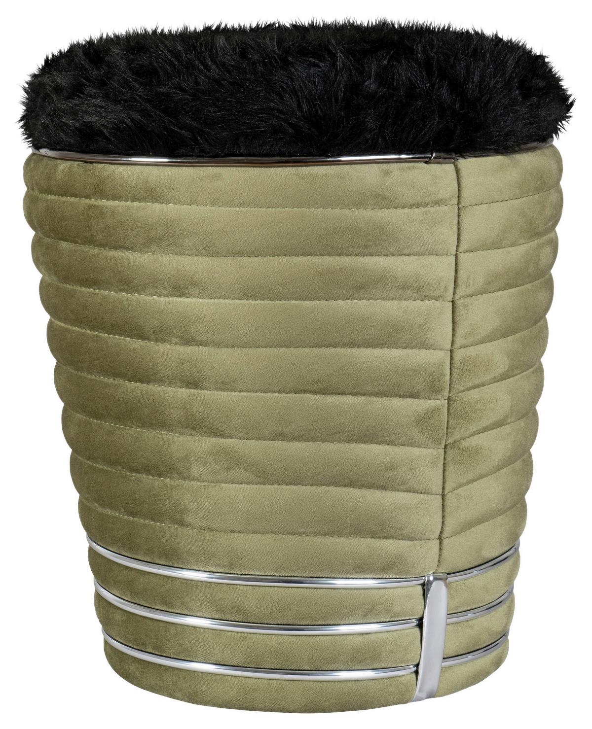 HOCKER DORIC 325 - Graphitfarben/Grün, Design, Textil (42/50cm) - Kayoom