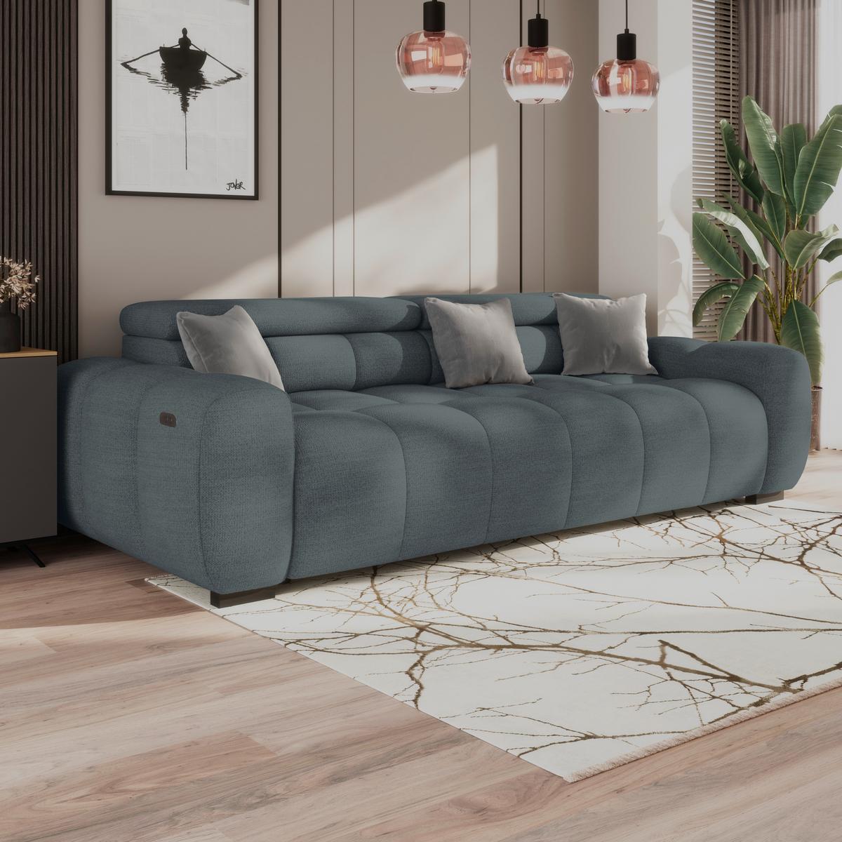 Velika Sofa Bull - zelena/crna, Trend, tekstil/plastika (248/77-97/108cm) - Luca Bessoni