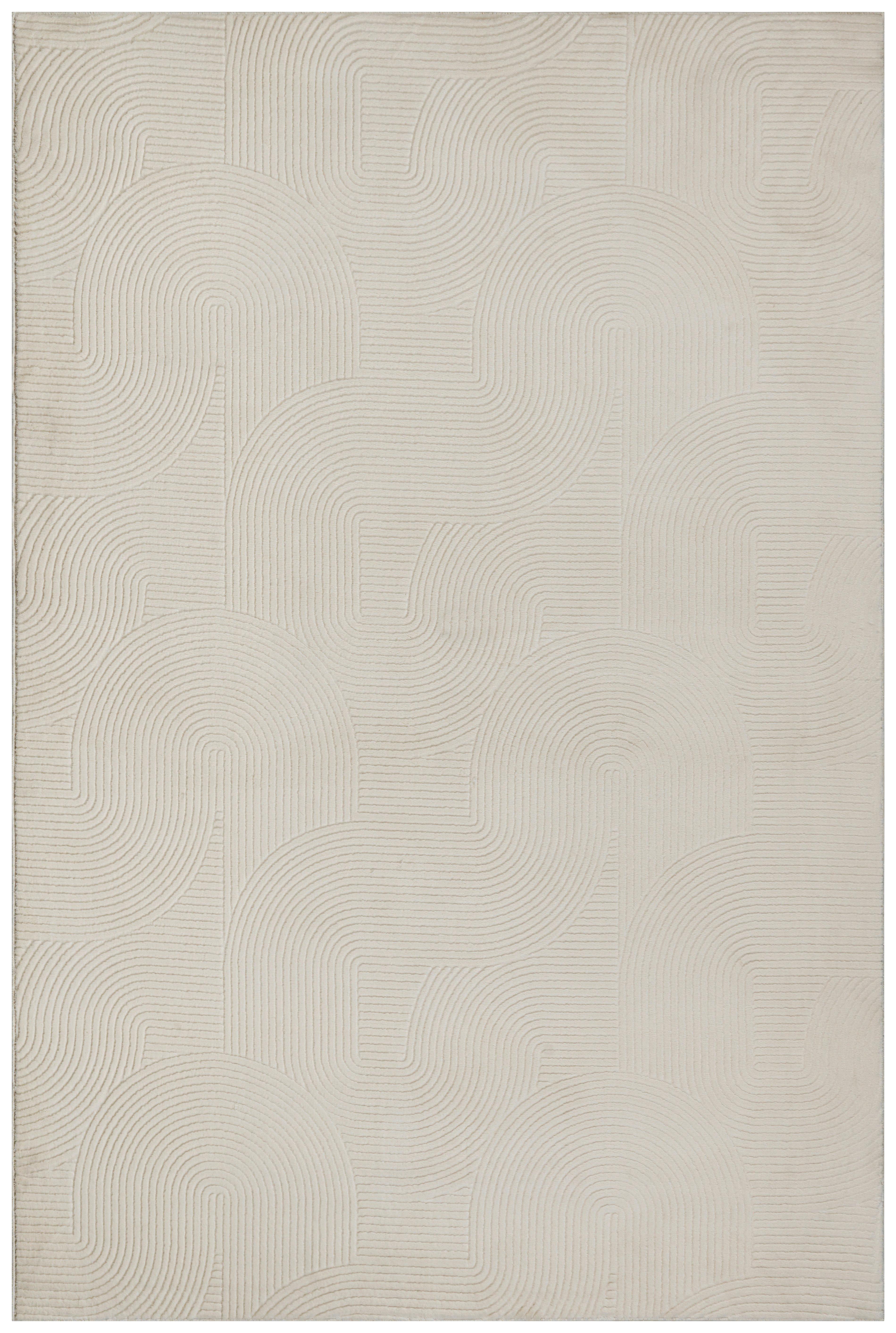Webteppich Stilo Creme ca. 120x160cm - Creme, KONVENTIONELL, Textil (120/160cm)