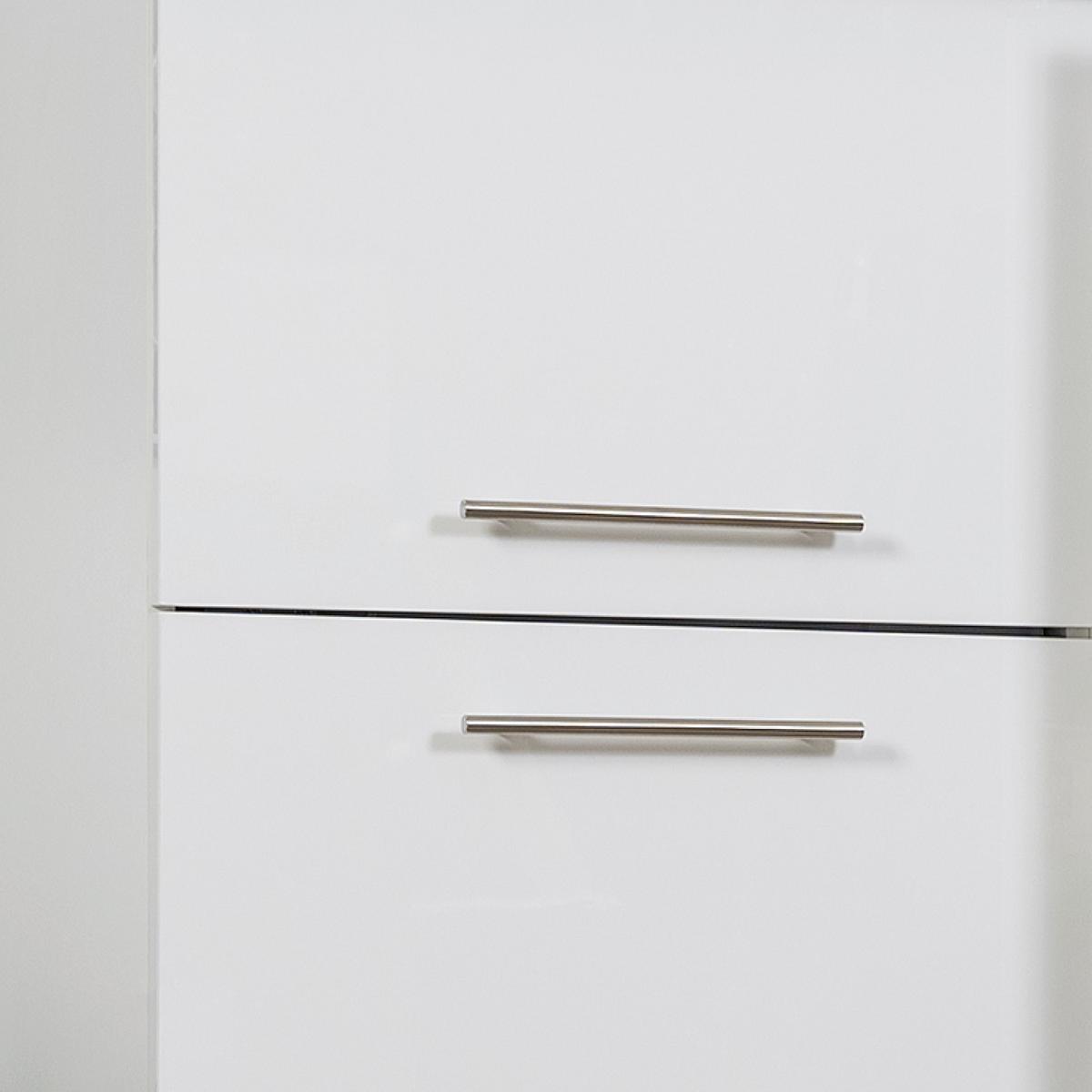 Küchenzeile mit Geräten Weiß B: ca. 300 cm - Edelstahlfarben/Weiß, KONVENTIONELL, Holzwerkstoff/Metall (300cm) - Respekta