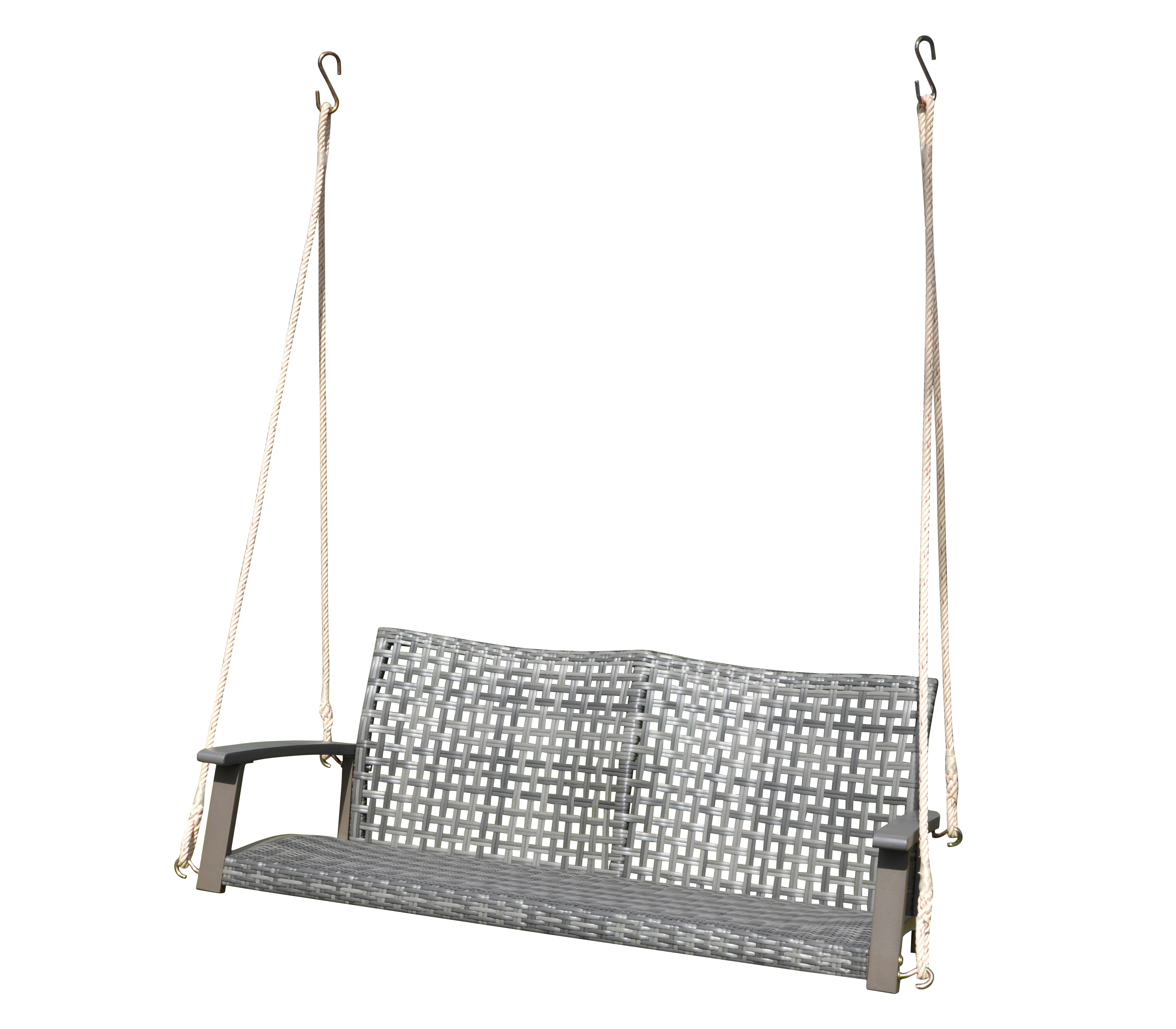 Hängebank Cuneo Grau ca. 120x79x57 cm - Grau/Akaziefarben, Basics, Holz/Kunststoff (120/79/57cm) - Gardenson