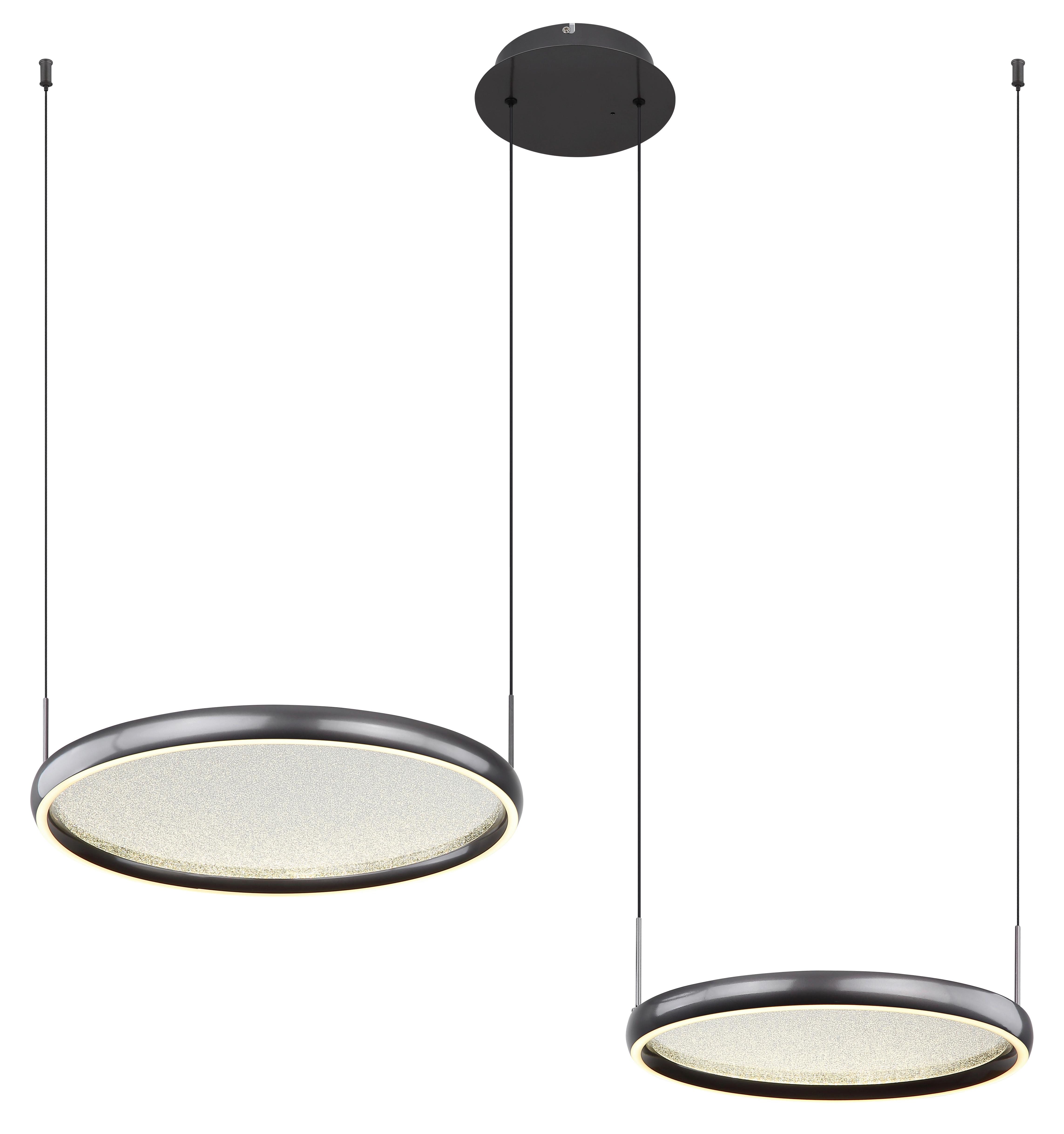 LED-HÄNGELEUCHTE 67186-50 - Weiss/Schwarz, Design, Kunststoff/Metall (89/50/150cm) - Globo