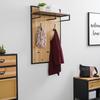 Garderobe "Vittoria" aus Tannenholz, massiv - Schwarz/Naturfarben, MODERN, Holz/Metall (67/100/27cm) - Bessagi Home