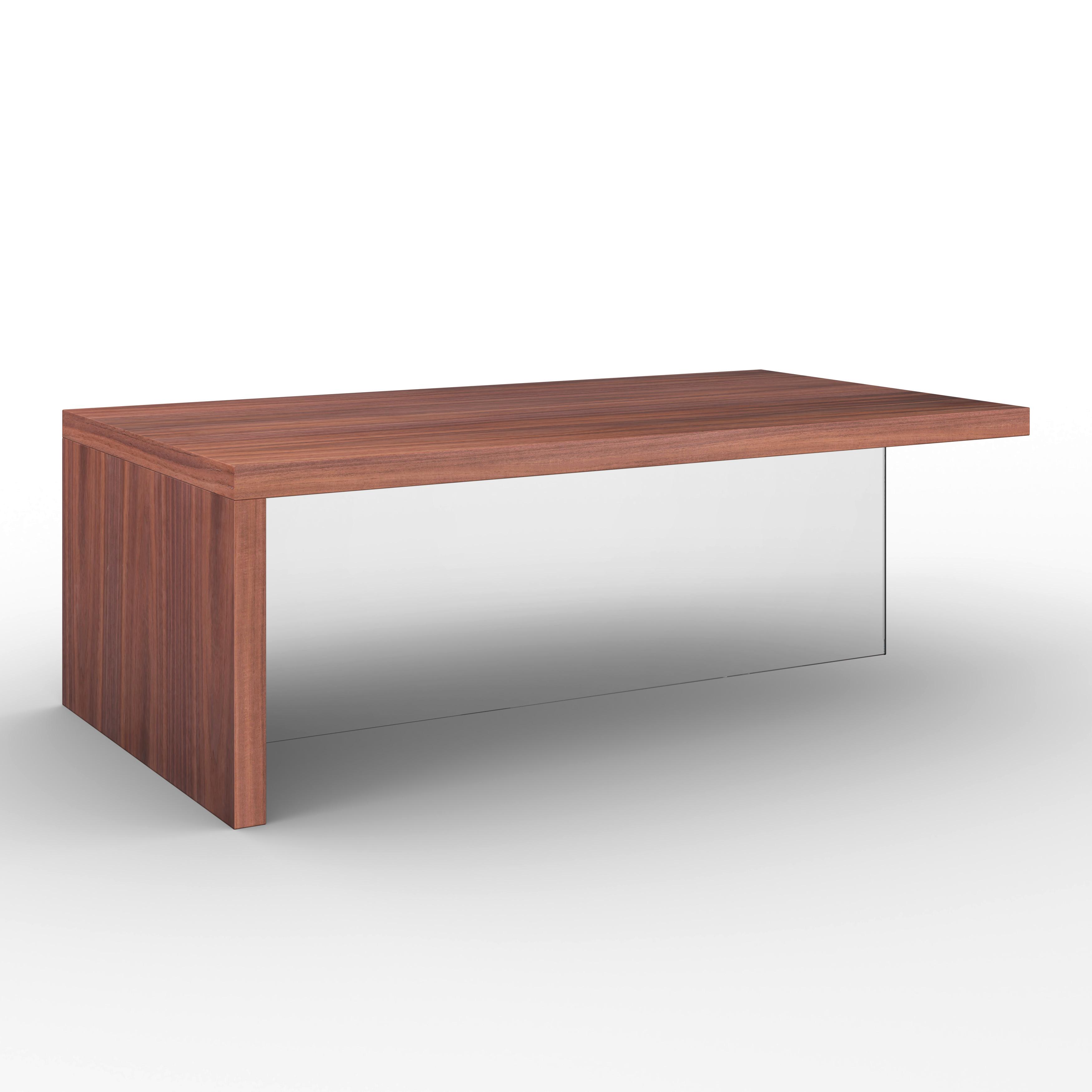 Couchtisch Nayla Walnussfarben MDF/Glas - Klar/Walnussfarben, MODERN, Glas/Holz (110/38/60cm)